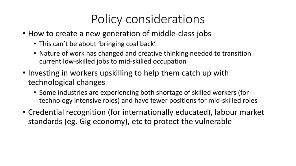 policy considerations
