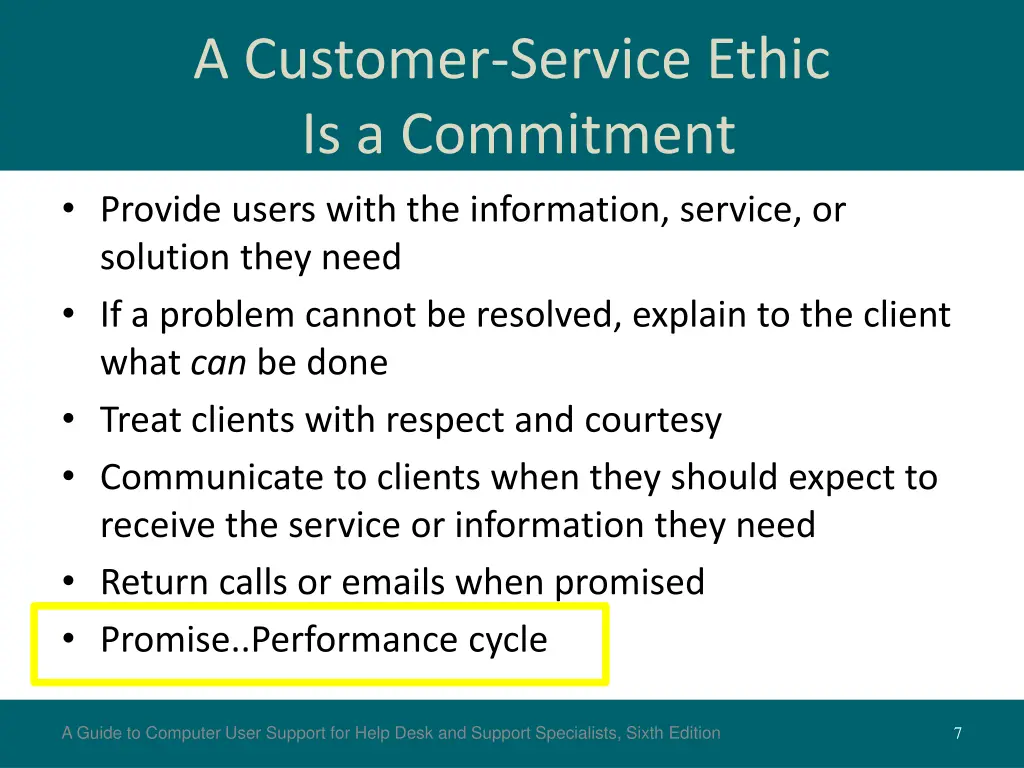 a customer service ethic is a commitment provide