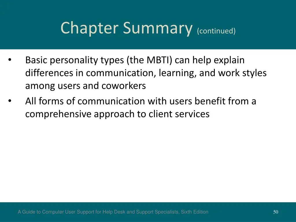 chapter summary continued 1