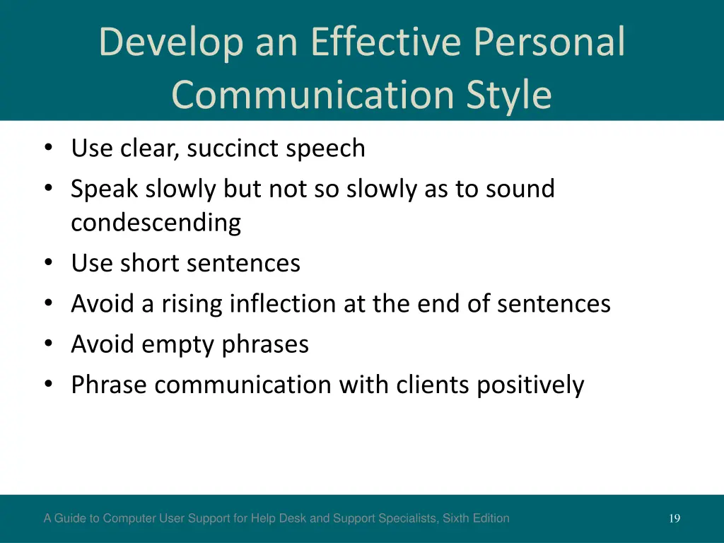 develop an effective personal communication style
