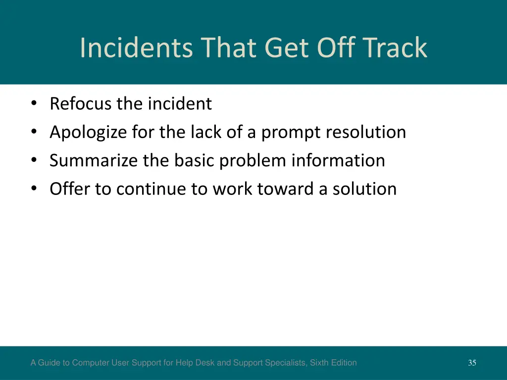 incidents that get off track