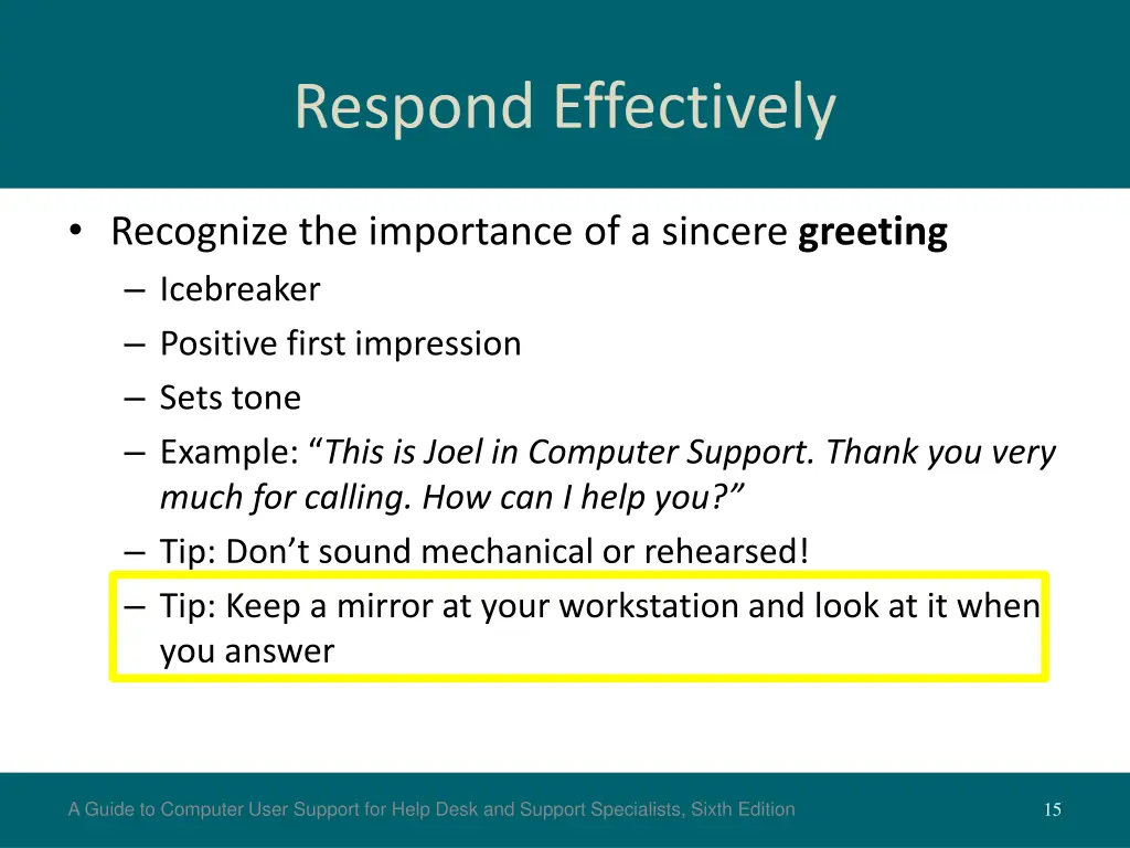 respond effectively
