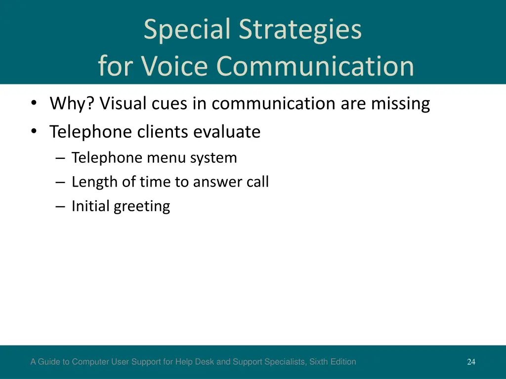 special strategies for voice communication