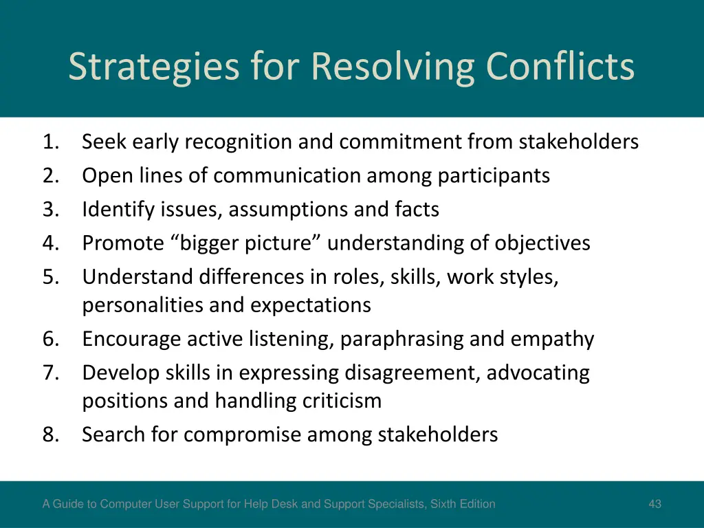 strategies for resolving conflicts 1