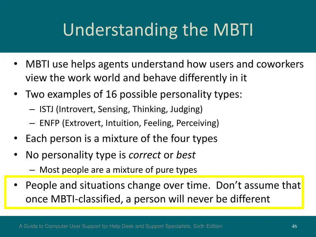 understanding the mbti