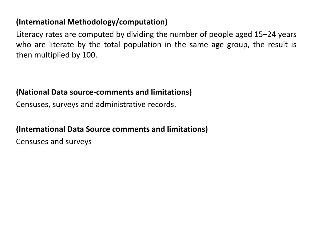 international methodology computation literacy