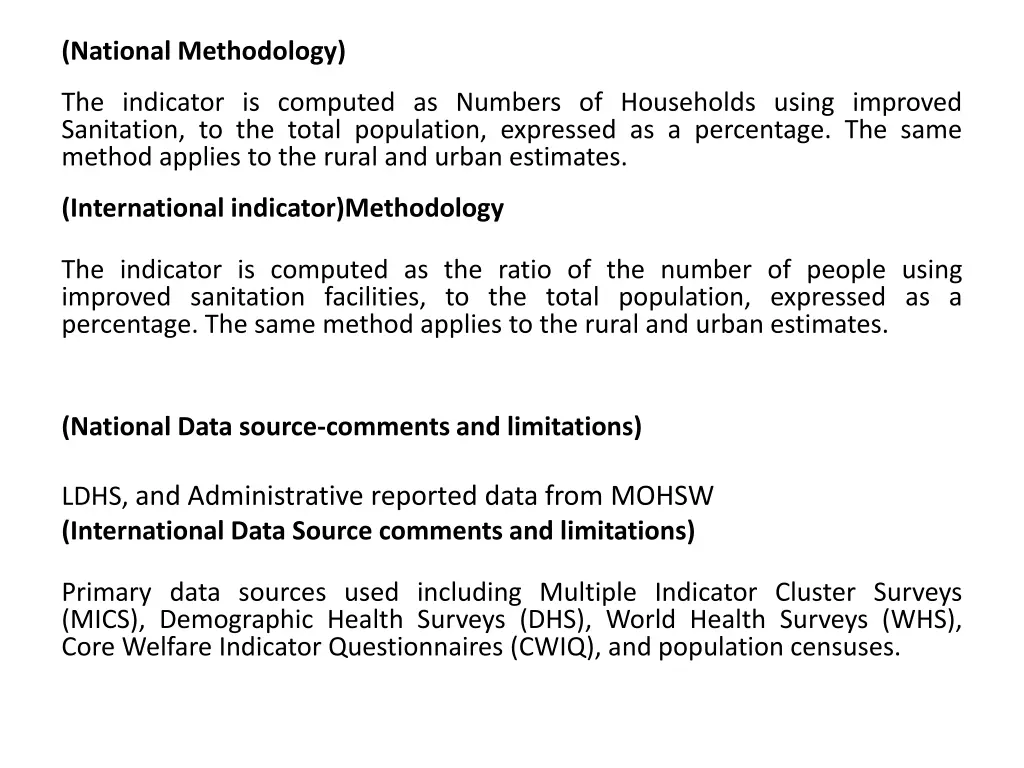 national methodology