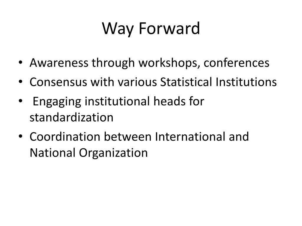 way forward
