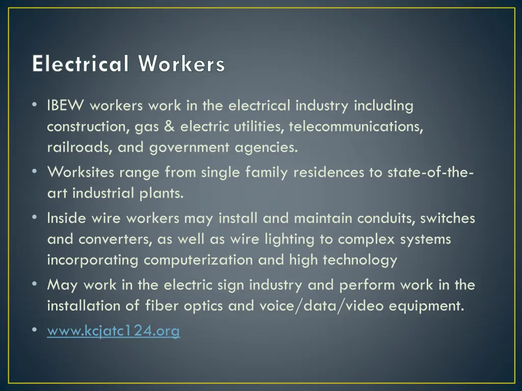 electrical workers