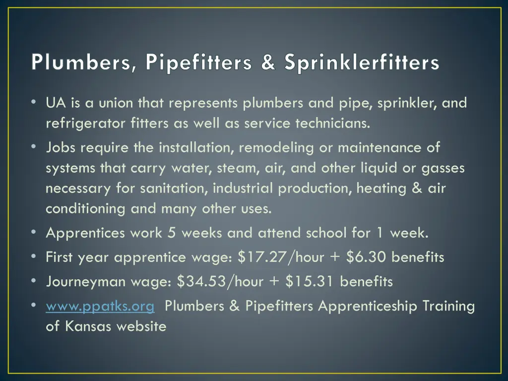 plumbers pipefitters sprinklerfitters