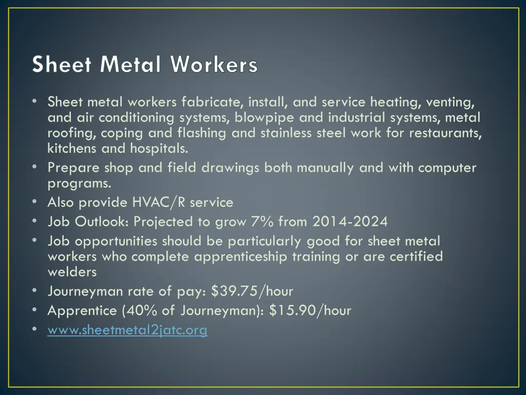 sheet metal workers
