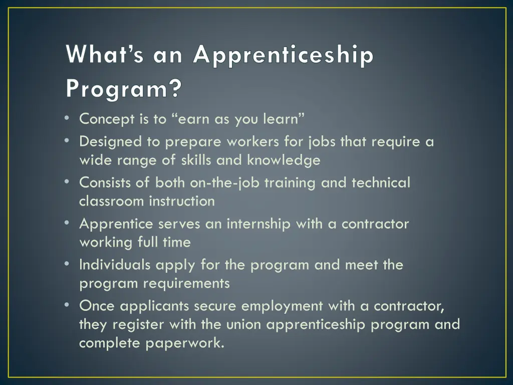 what s an apprenticeship program concept
