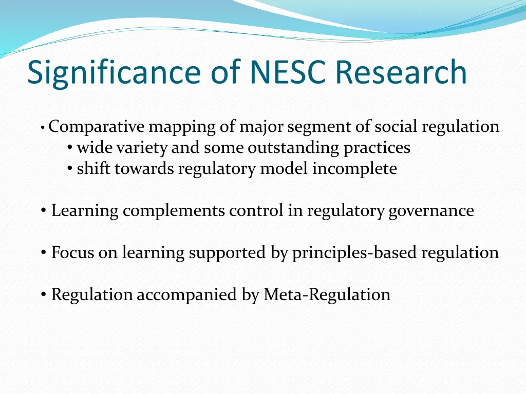 significance of nesc research
