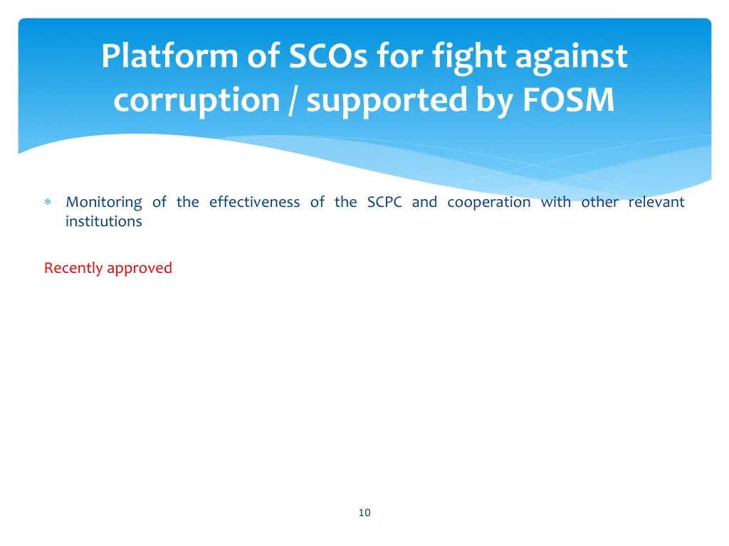 platform of scos for fight against corruption 1