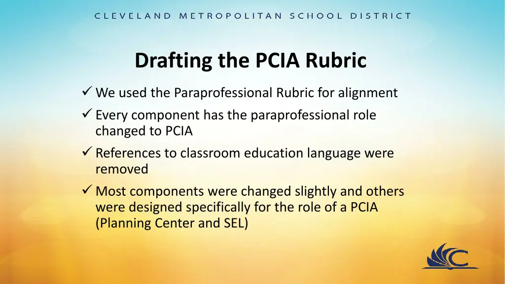 drafting the pcia rubric