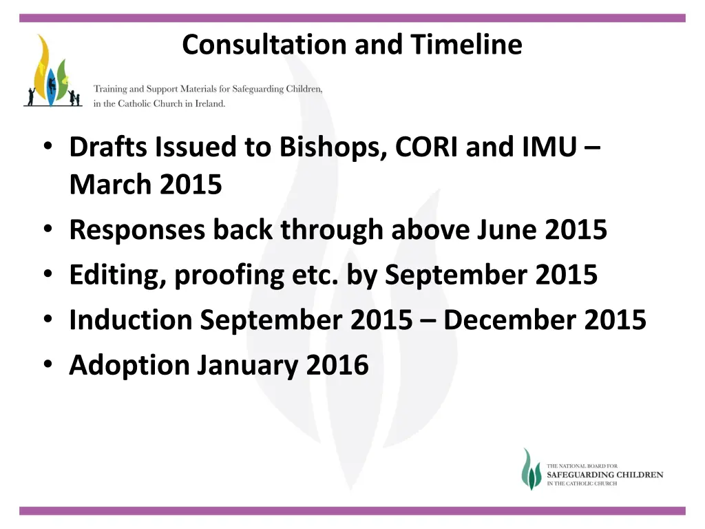 consultation and timeline