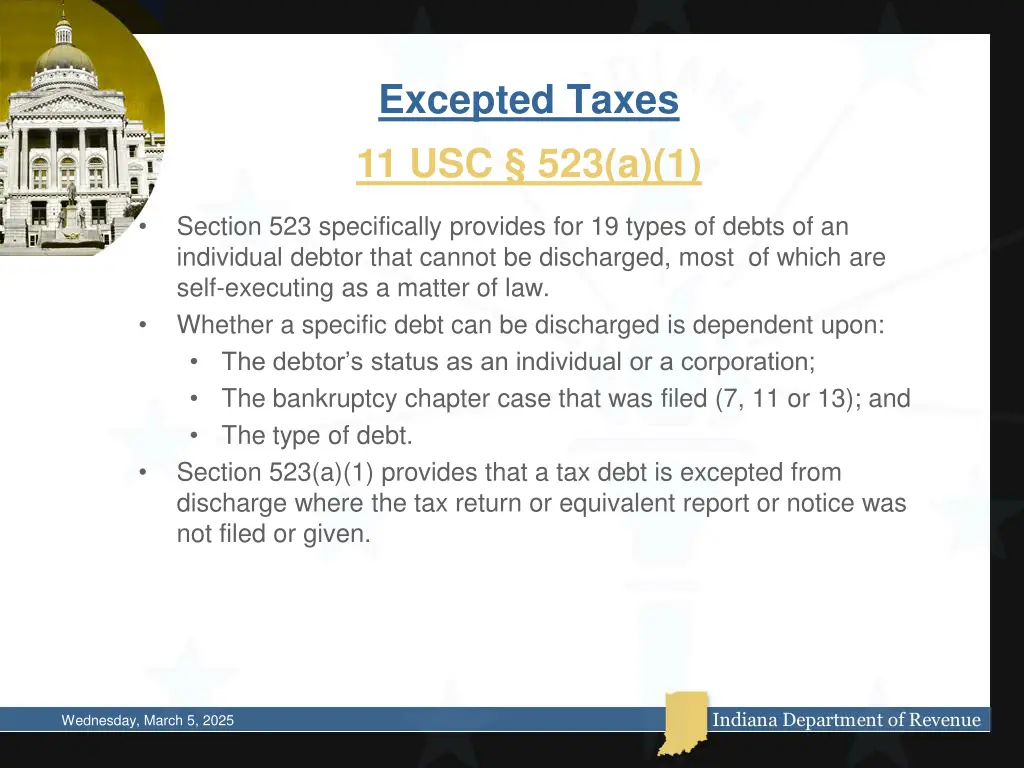 excepted taxes