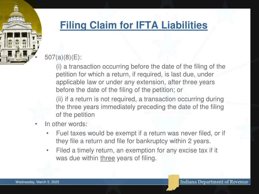 filing claim for ifta liabilities