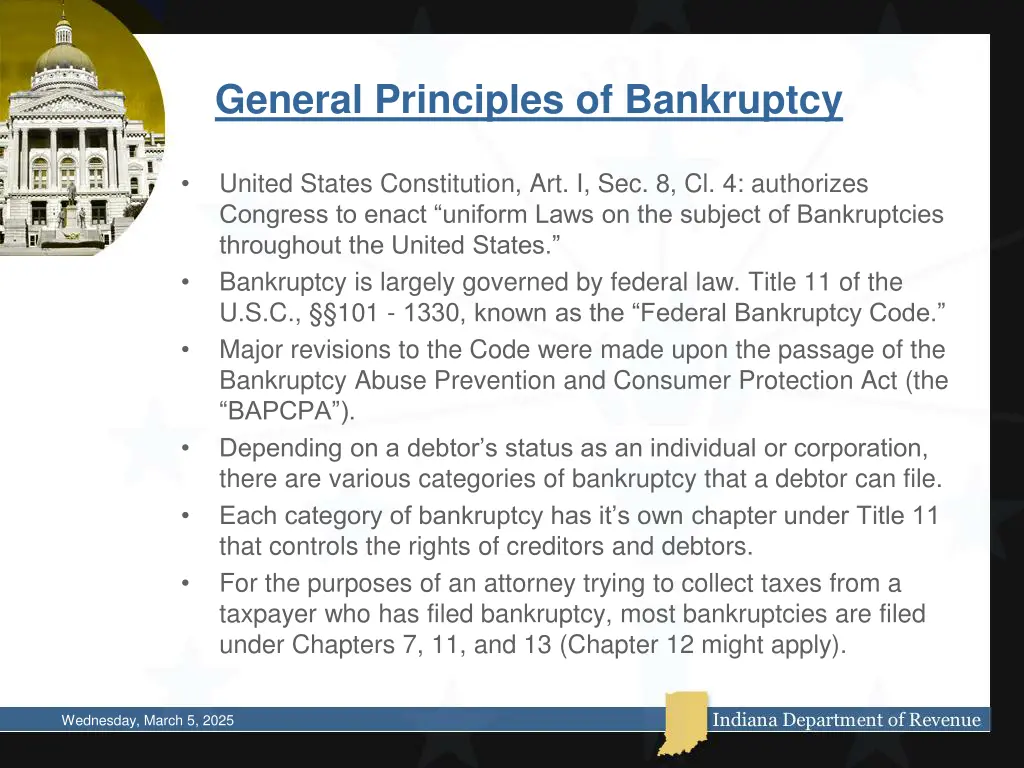 general principles of bankruptcy