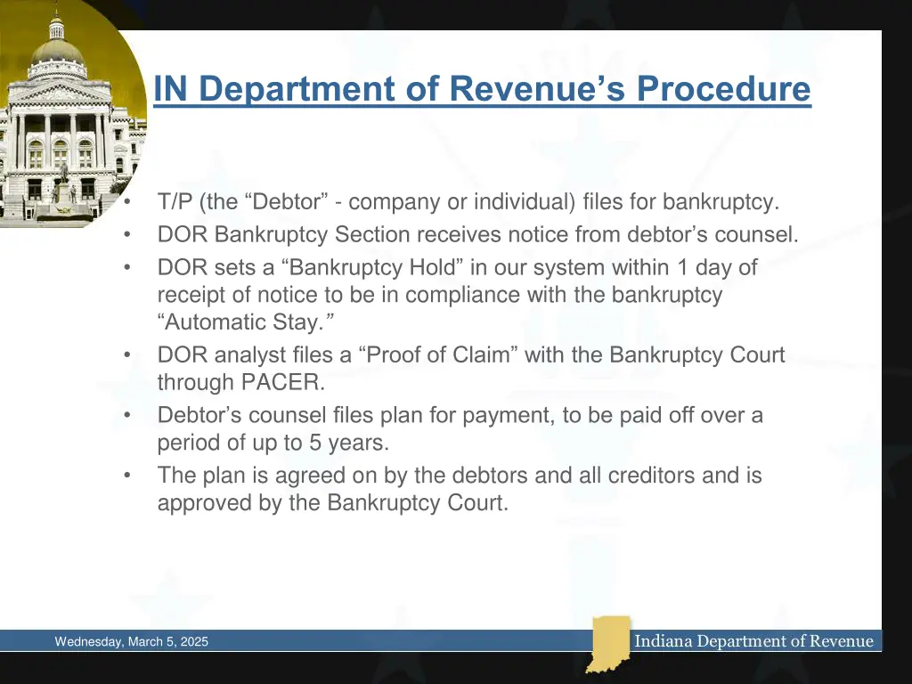 in department of revenue s procedure