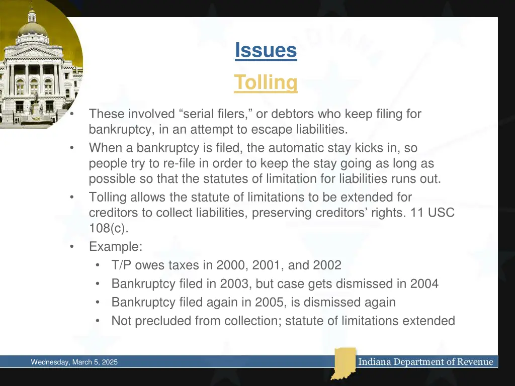 issues tolling