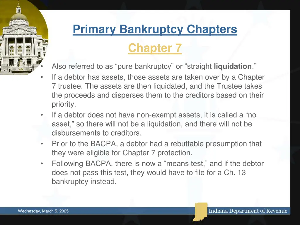 primary bankruptcy chapters