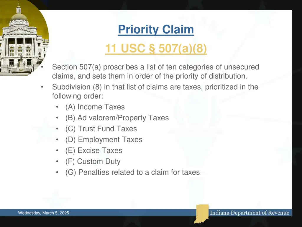 priority claim