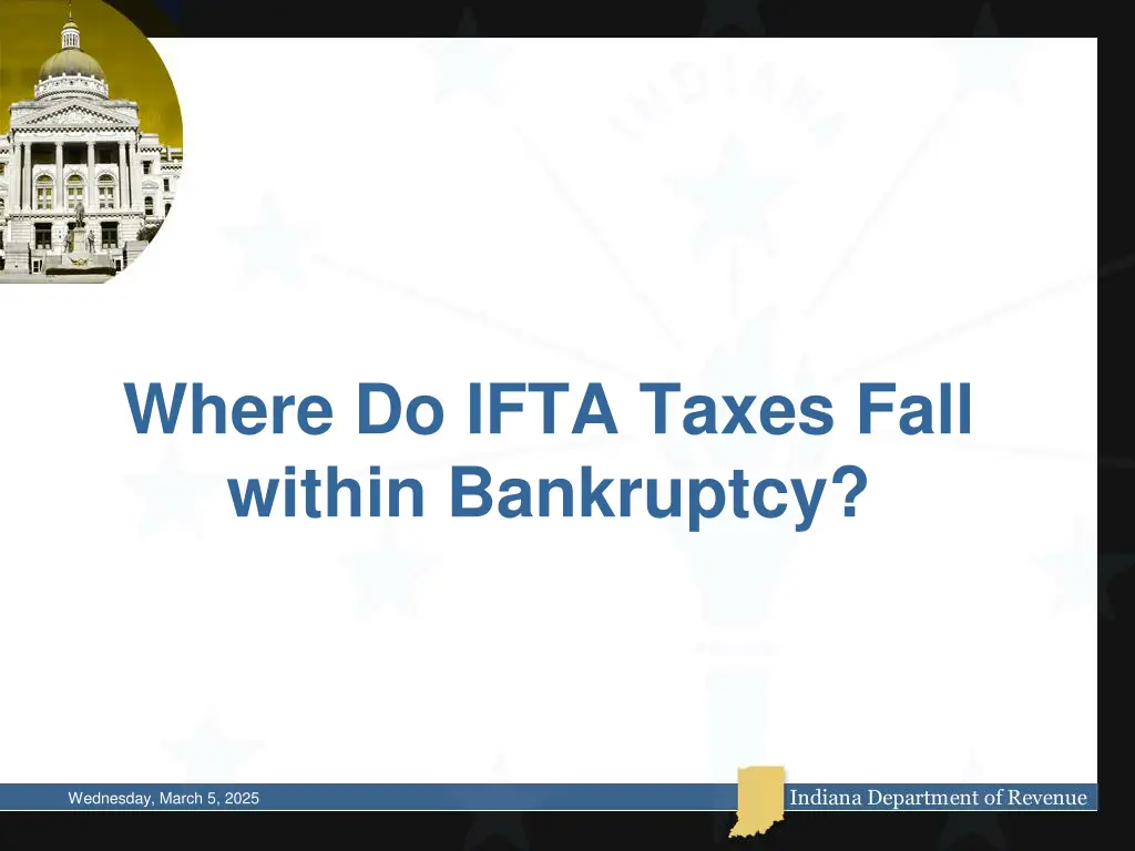 where do ifta taxes fall within bankruptcy