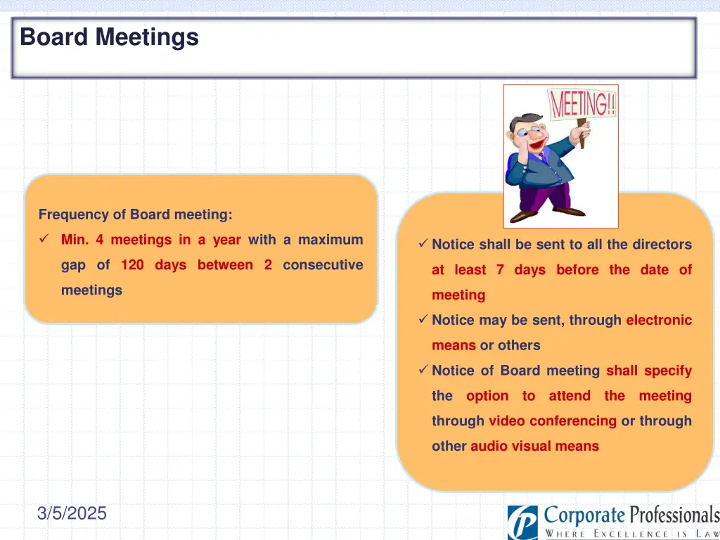 board meetings