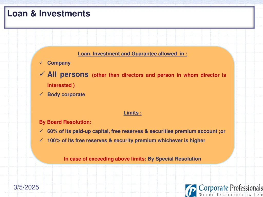 loan investments