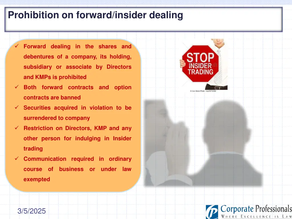 prohibition on forward insider dealing