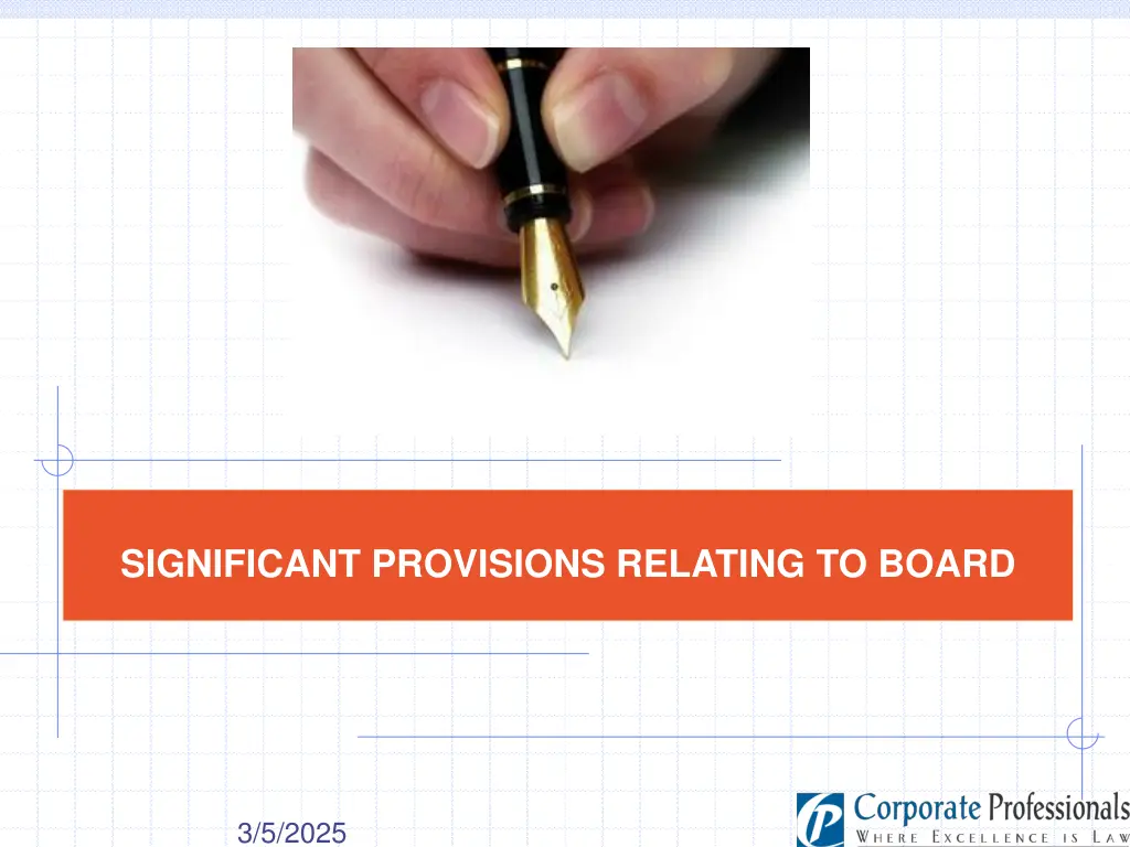 significant provisions relating to board