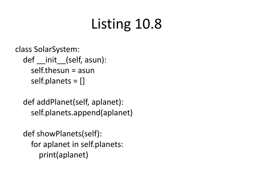 listing 10 8