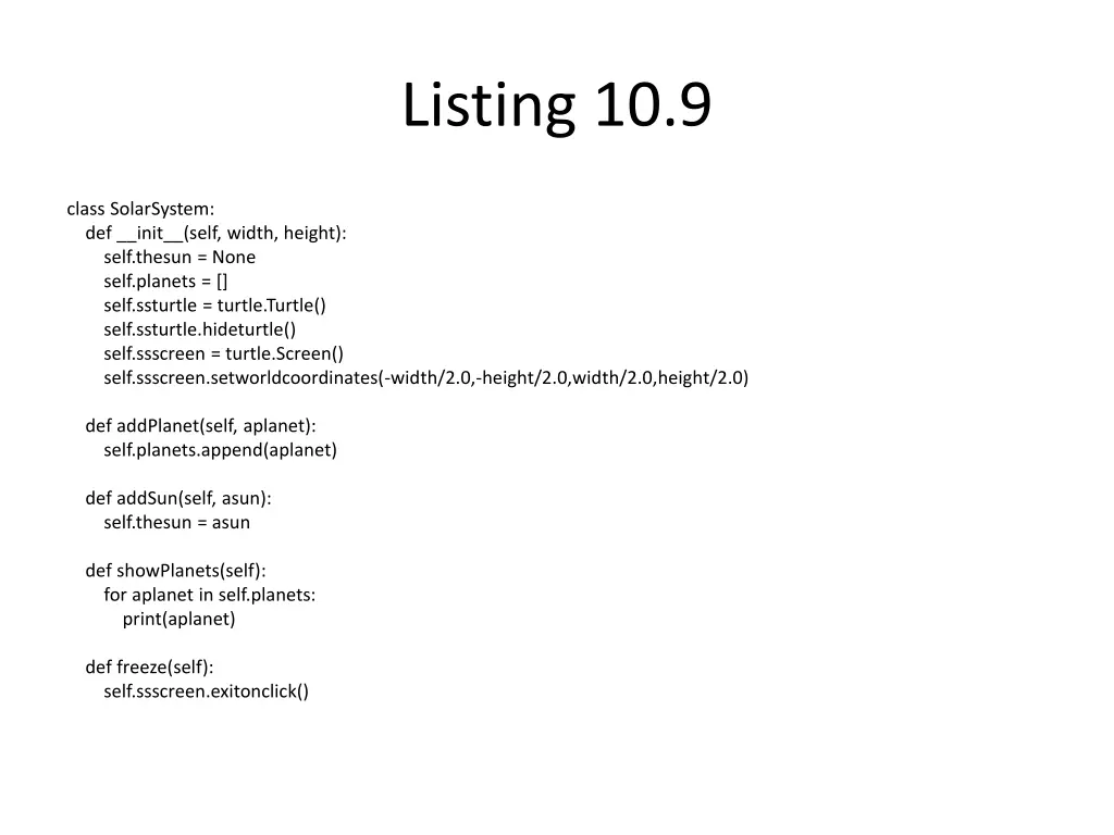 listing 10 9