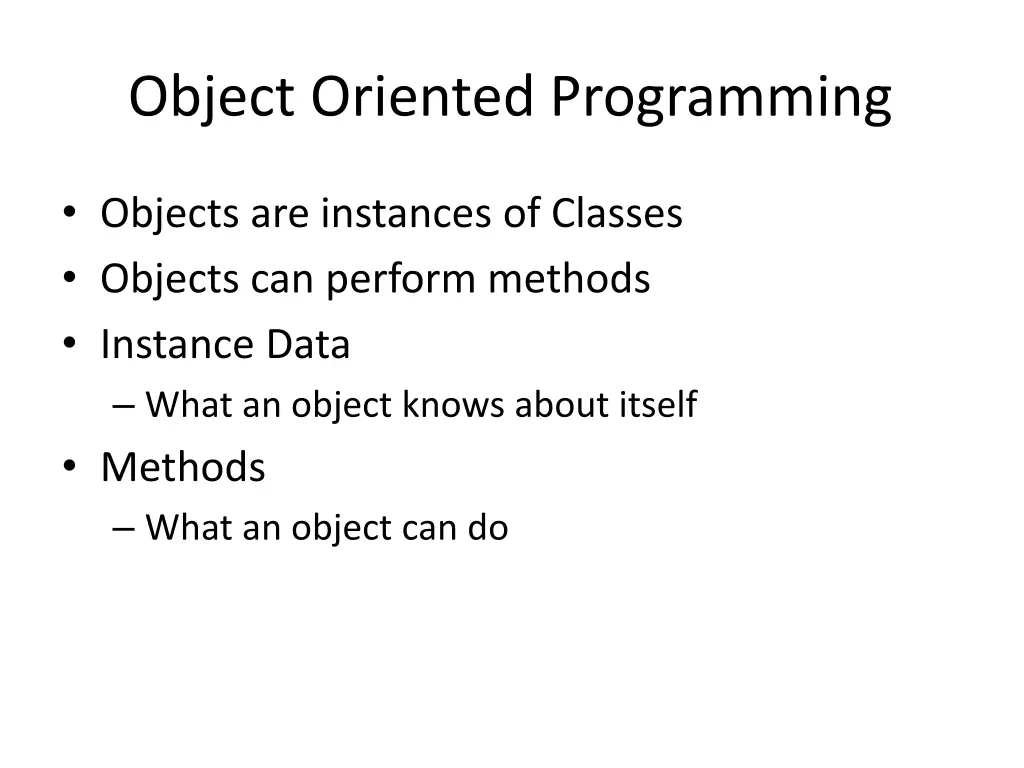 object oriented programming