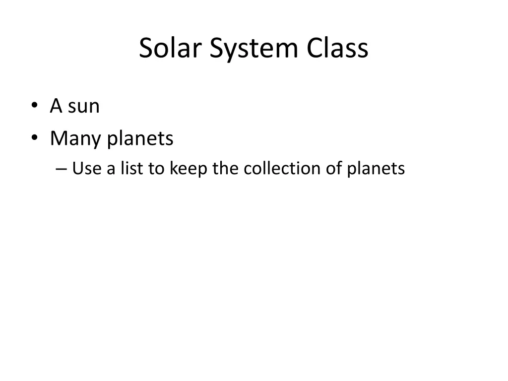 solar system class