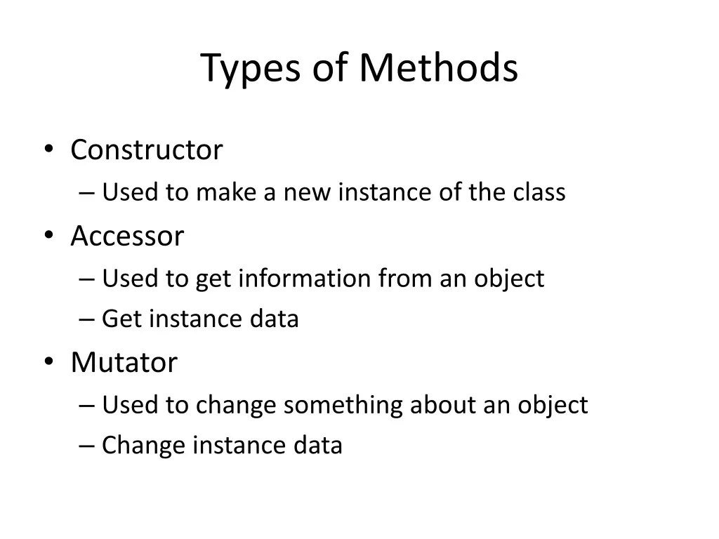 types of methods