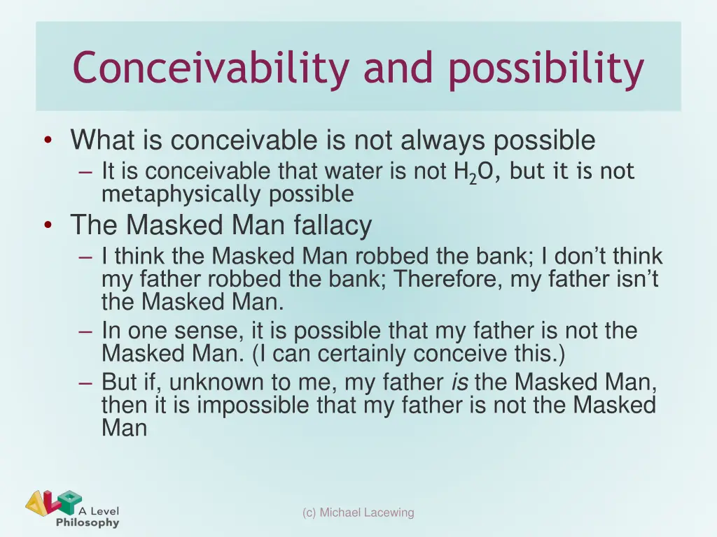 conceivability and possibility