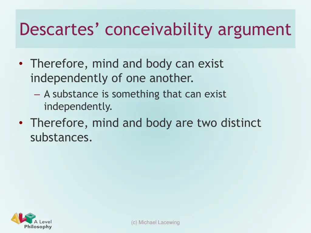 descartes conceivability argument 2