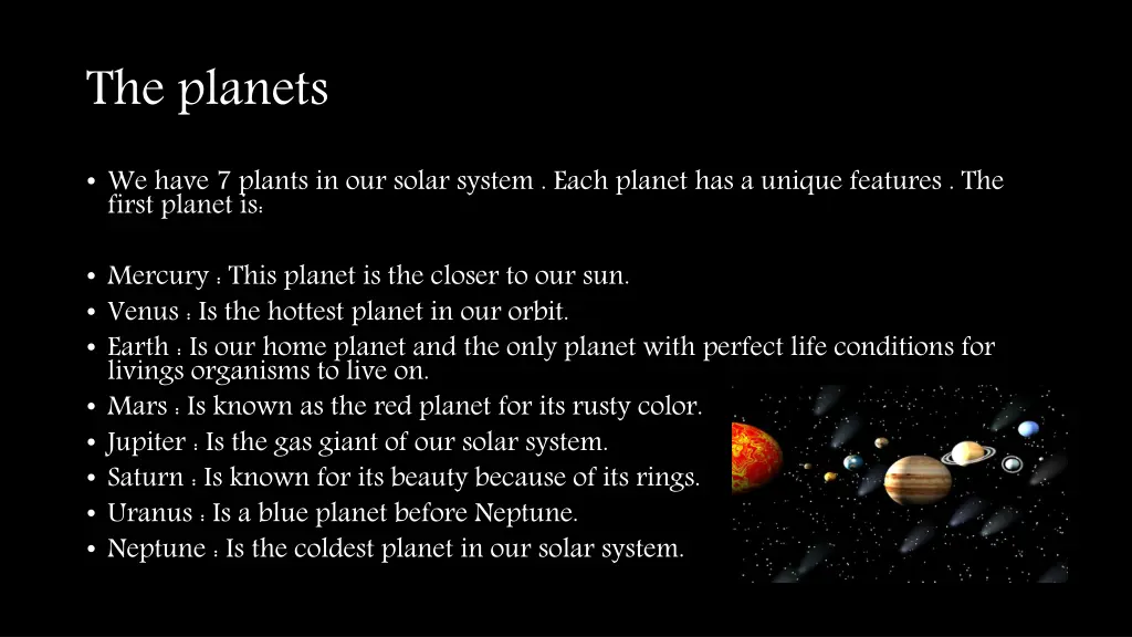 the planets