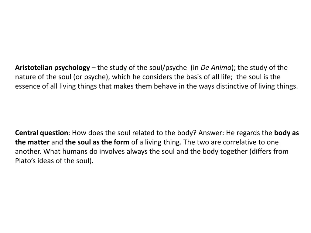 aristotelian psychology the study of the soul