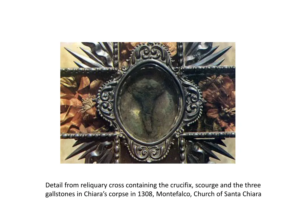 detail from reliquary cross containing
