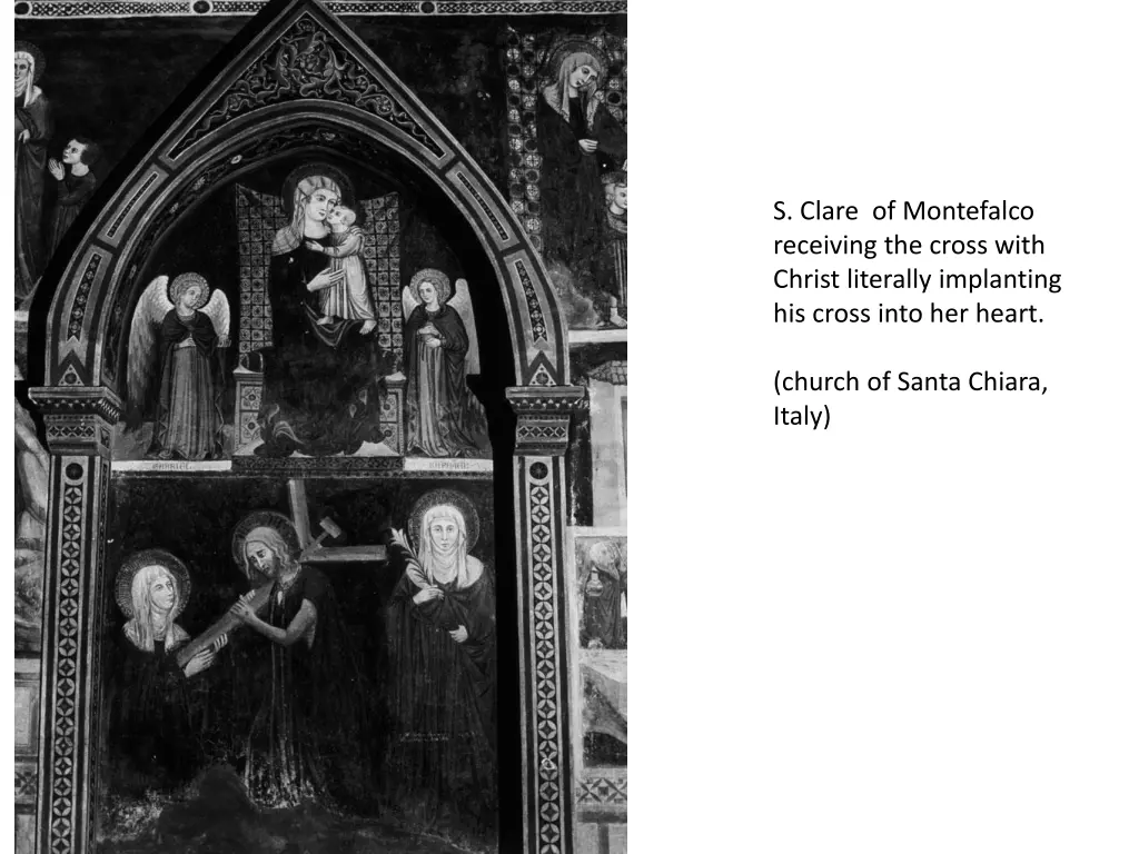 s clare of montefalco receiving the cross with