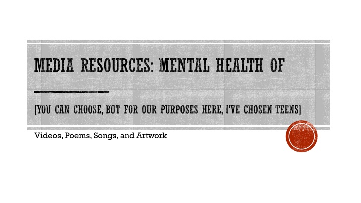 media resources mental health of