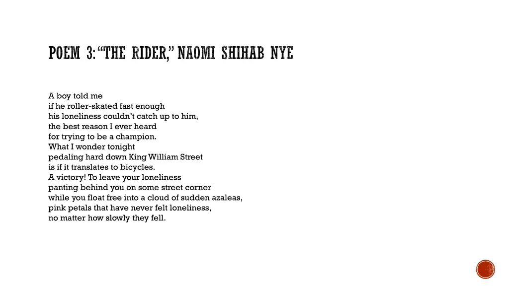 poem 3 the rider naomi shihab nye
