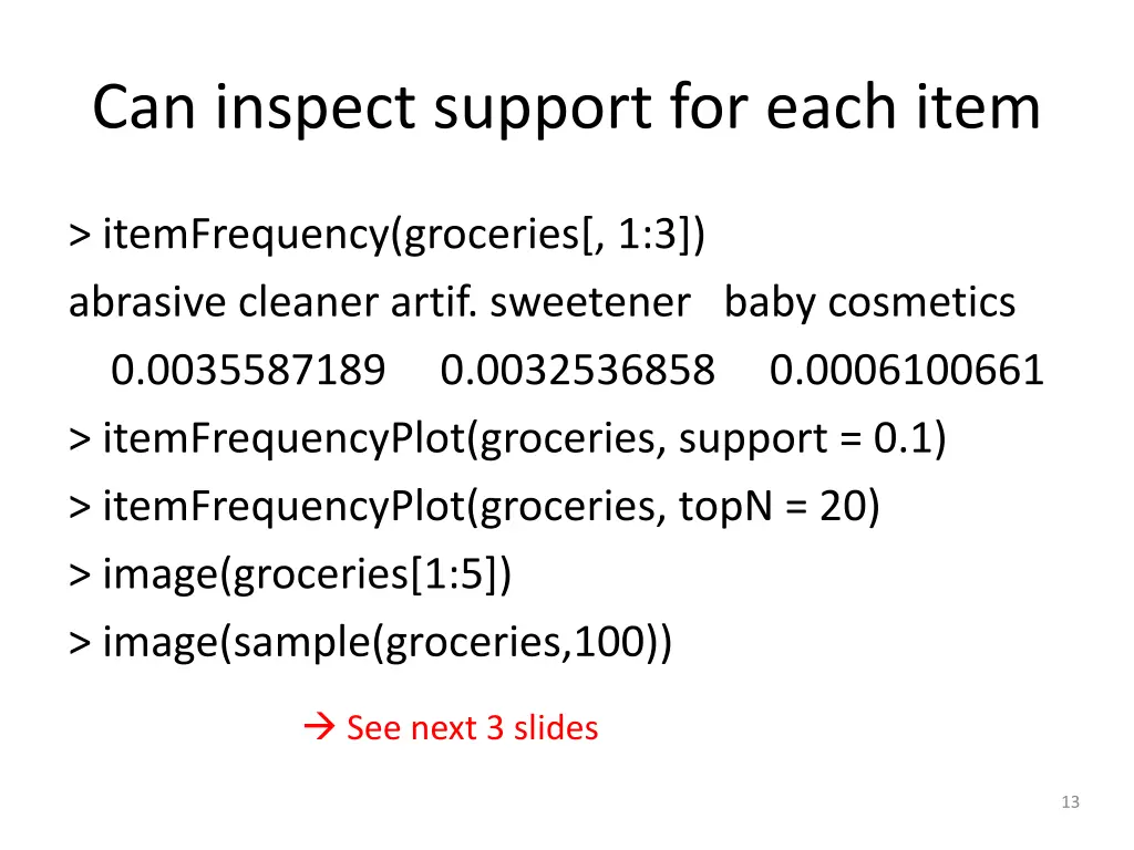 can inspect support for each item