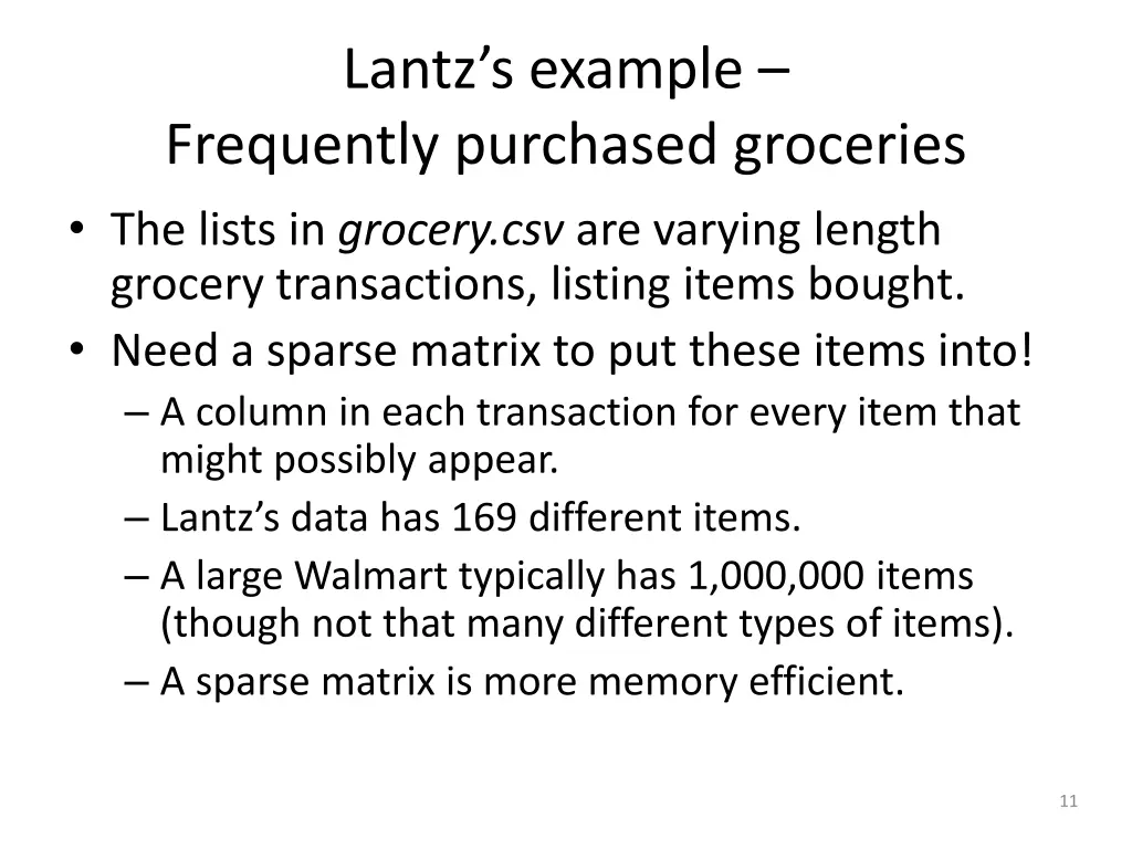 lantz s example frequently purchased groceries