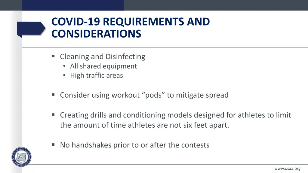 covid 19 requirements and considerations