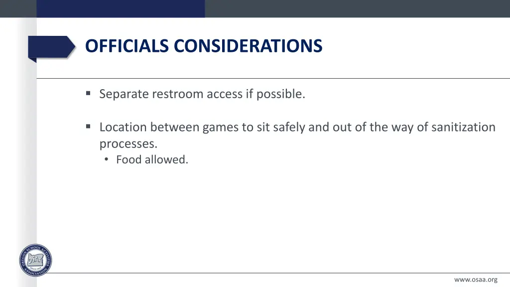 officials considerations
