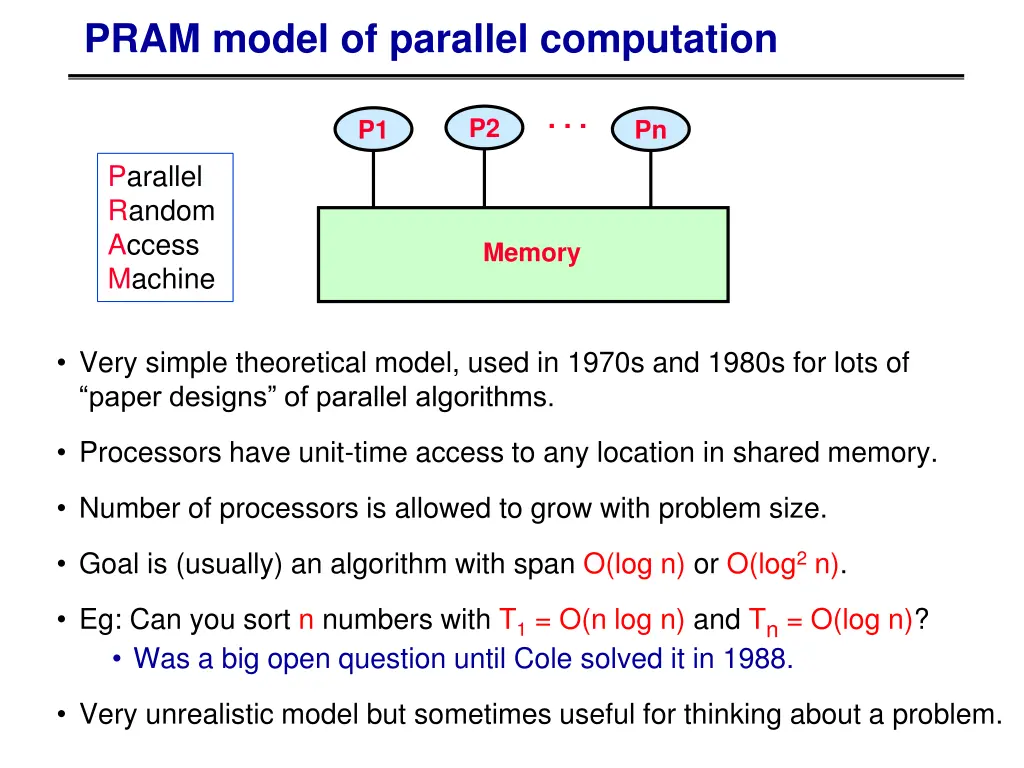 pram model of parallel computation